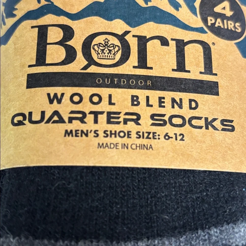 New Born Socks 4 Pair Men’s Wool Blend Quarter Socks Cushioned Casual Activewear - Picture 8 of 13